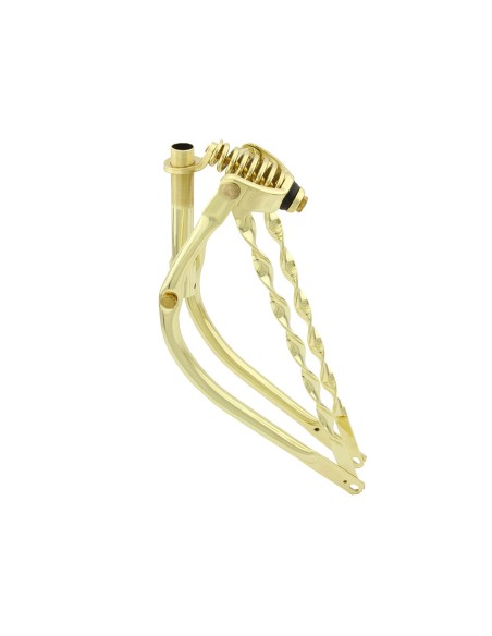 20 Lowrider Bent Spring Fork 1 Inch W/Twisted Bars Gold.
